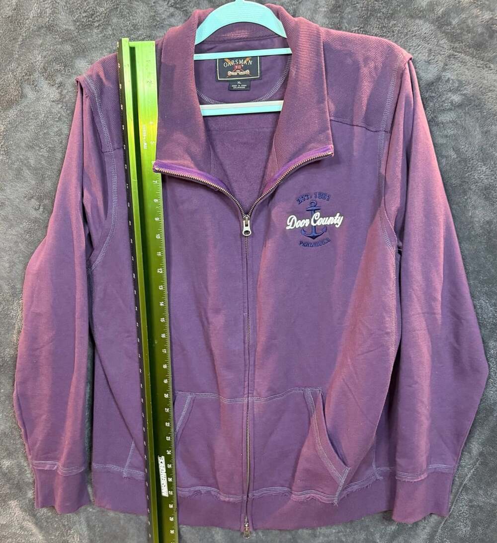 Oarsman 913 Full Zip Sweatshirt XL Purple Door County Anchor